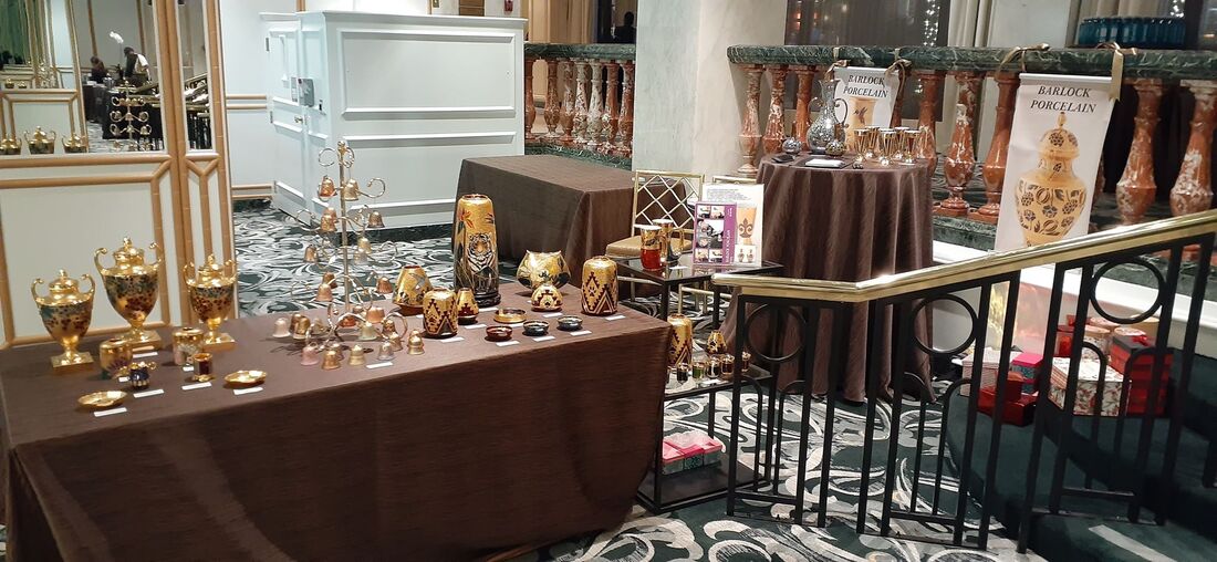 SHOW SET UP DONE, READY FOR THE SHOW TO START! PORCELAIN PIECES FOR LUXUREA 2019 THE LUXURY LIFESTYLE FESTIVAL IN BEVERLY HILLS AT THE MAGNIFICENT BEVERLY WILSHIRE HOTEL ON NOVEMBER 22, 2019